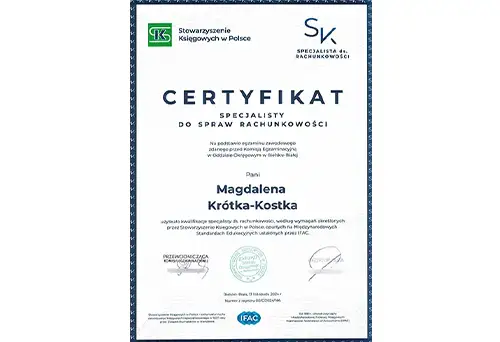 Specjalista do spraw rachunkowości