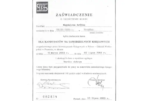 Samodzielny księgowy